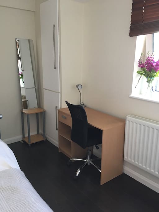 Desk and new, comfortable chair