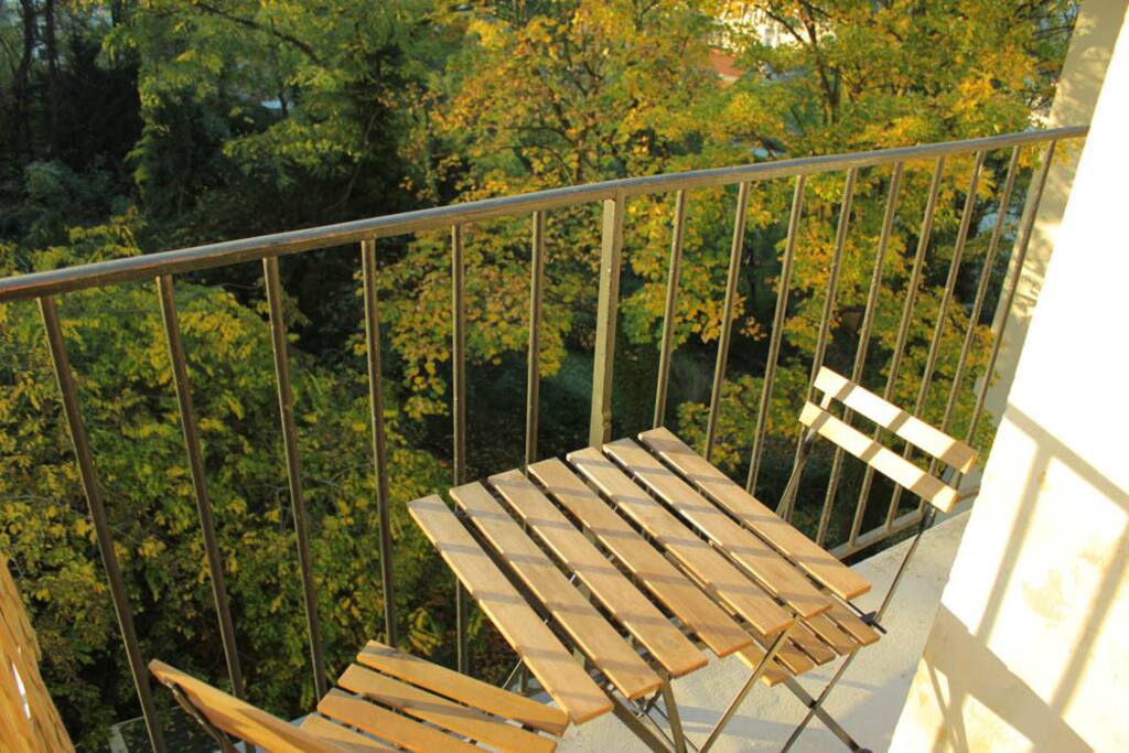 The balcony and the park