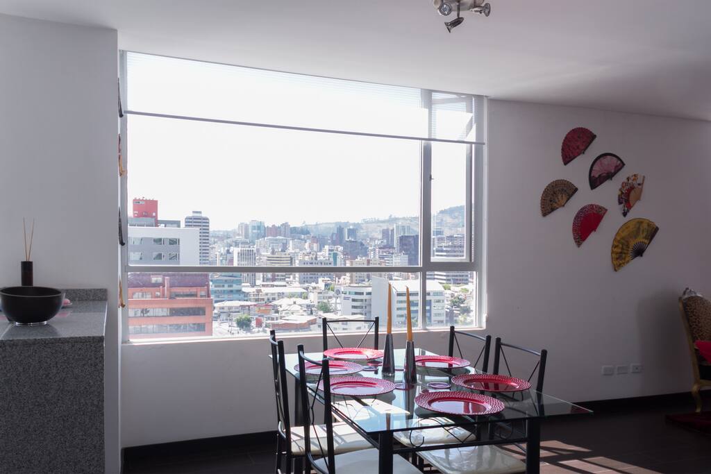 Breakfast with a view shared area