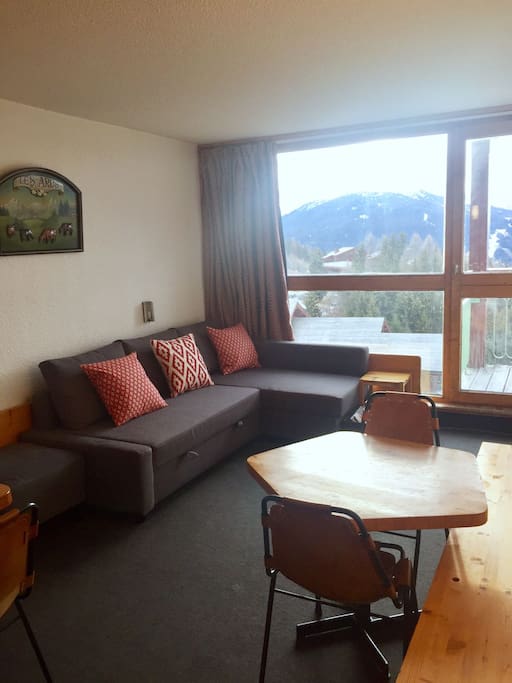 Living room with double sofa bed