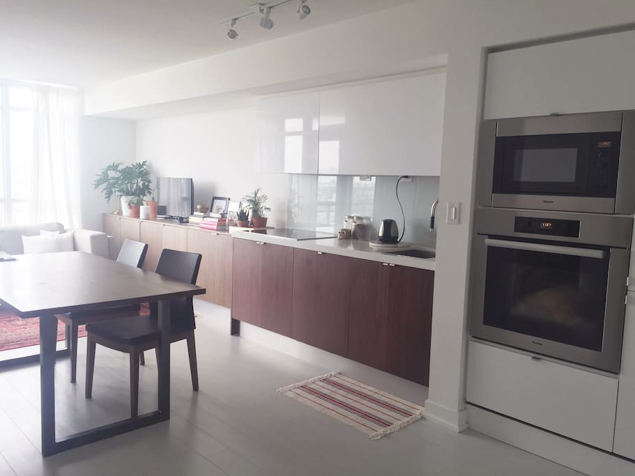 Communal table you can use for both dining & workspace