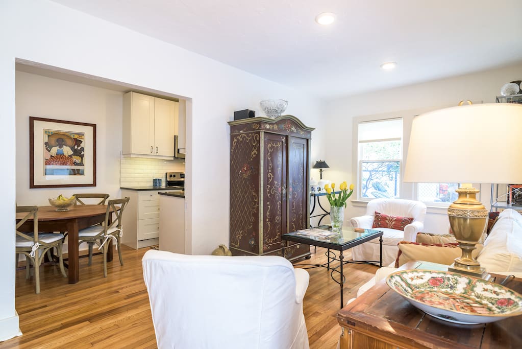 Living and Dining Rooms. Oak floors throughout.