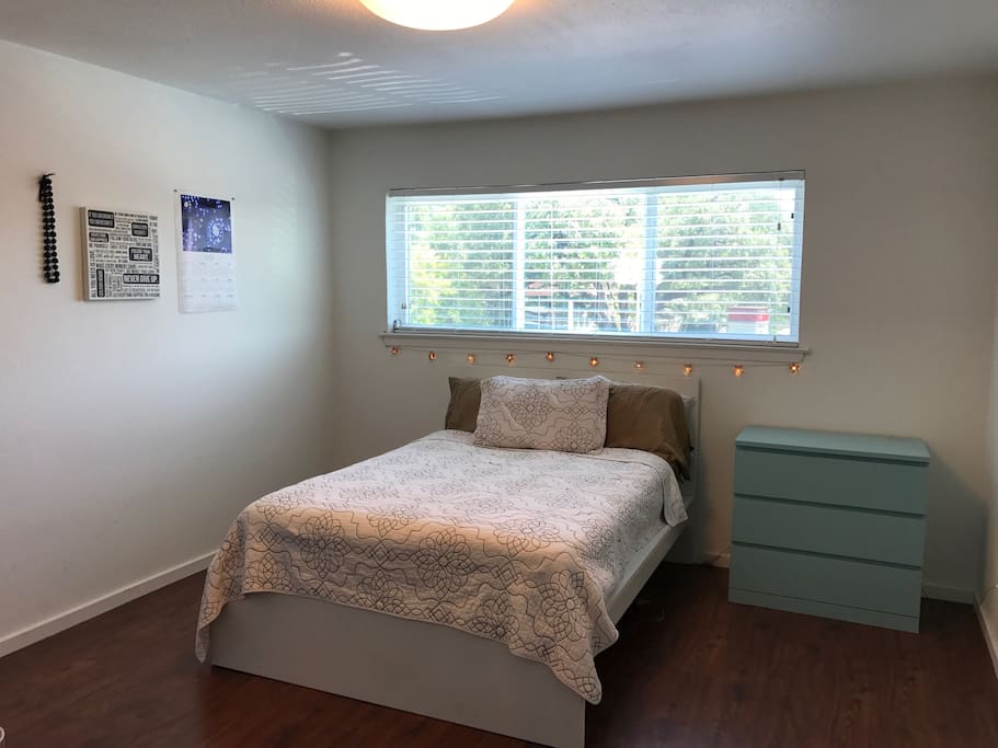 Bedroom 2 features a drawer, a desk, and closet space.