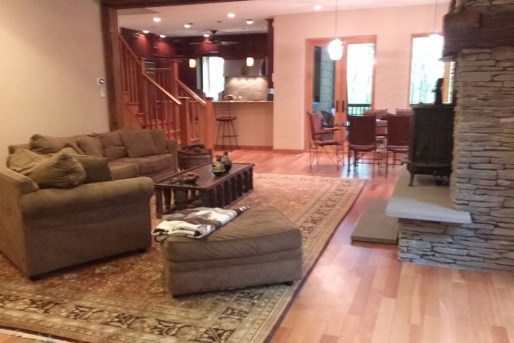 Living Room with open concept to dining area