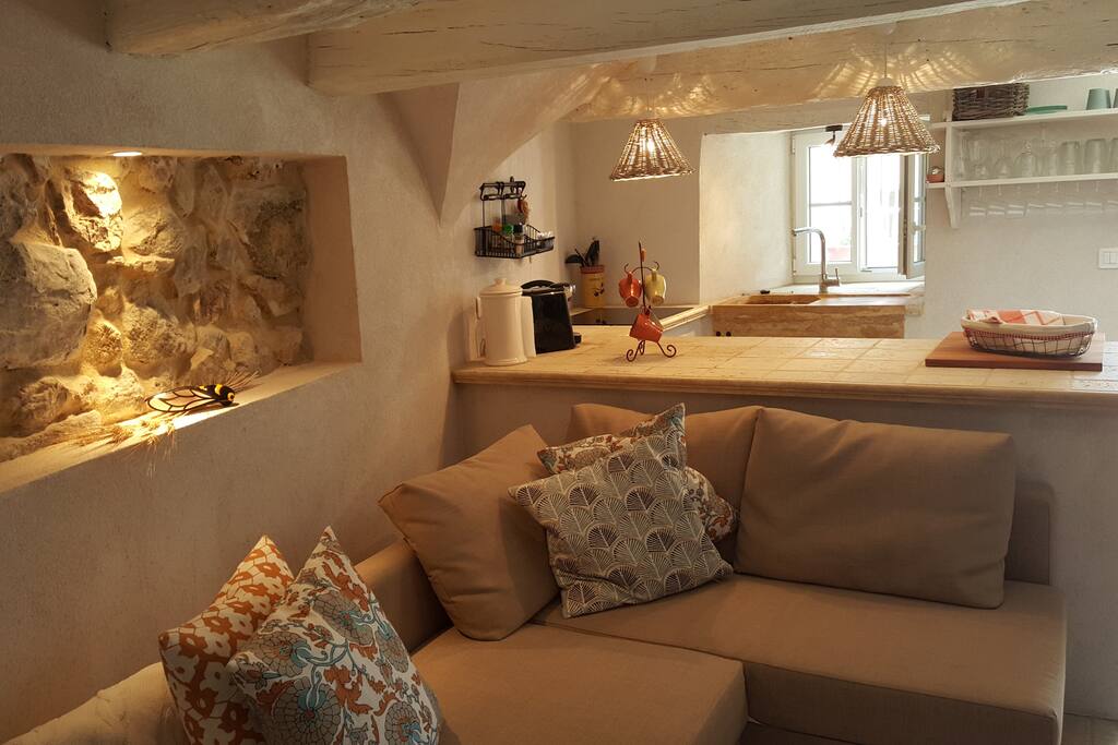 Leaving room with sofa bed