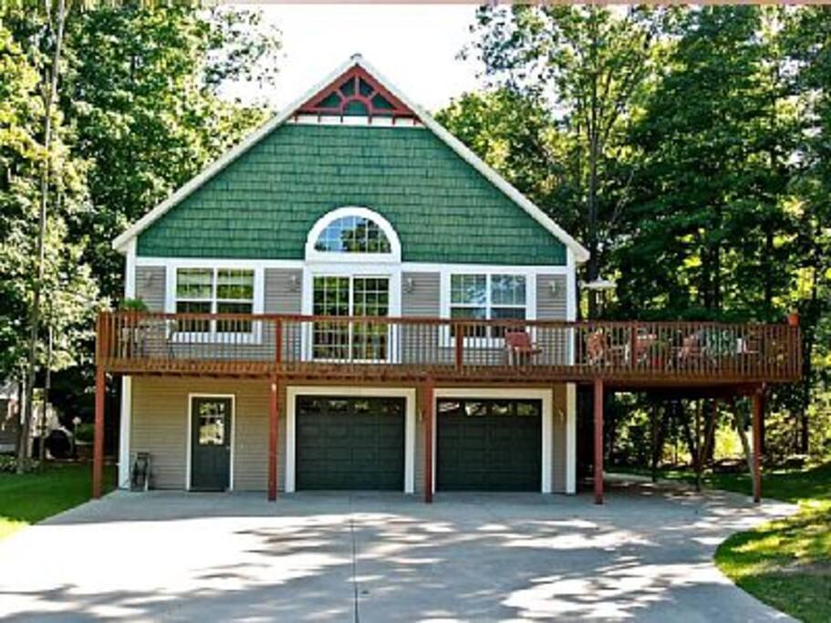 Front view of Beach House with wrap around porch
