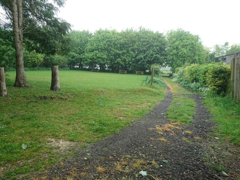Track from the Middle Cottage to our wild flower meadow and animal paddocks