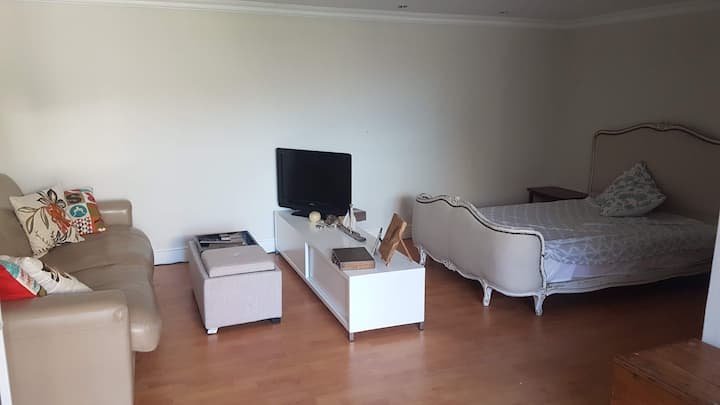 მეოთხე საძინებელი არის სრული ფლიგელი მოსასვენებელი სივრცით, სამუშაო სივრცითა და საშხაპით