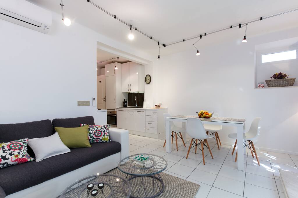 Living room with kitchen
