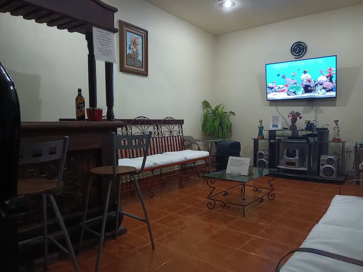 Spacious room with panoramic screen 