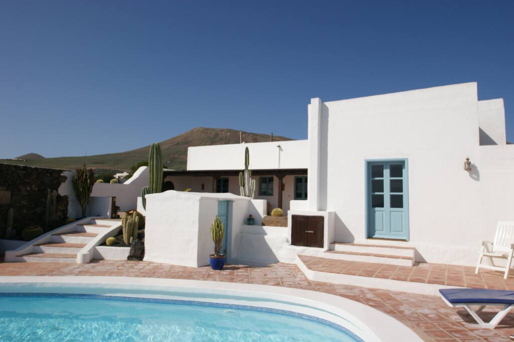 Pool with direct access from bedroom 2 via french doors