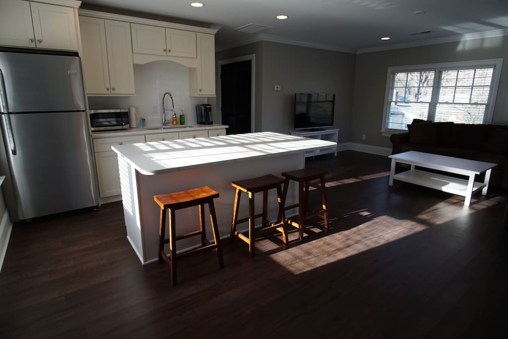 Large kitchen with plenty of room for cooking, entertaining or an extended stay.