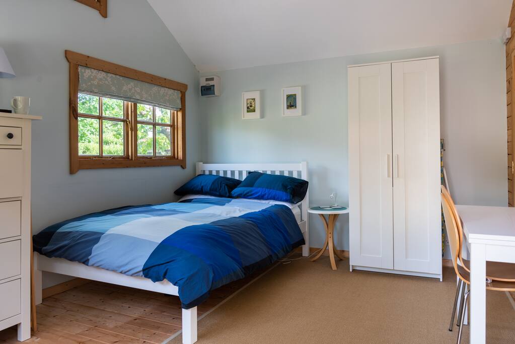 Double bed and wardrobe