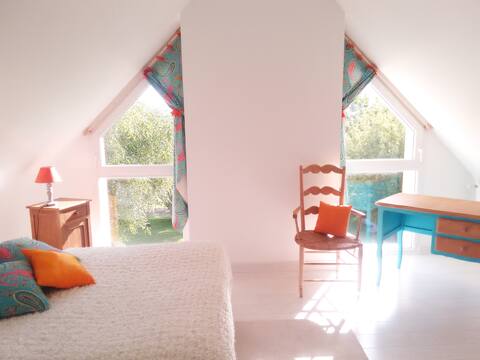 Chambre au calme, au vert, à deux pas de Rennes