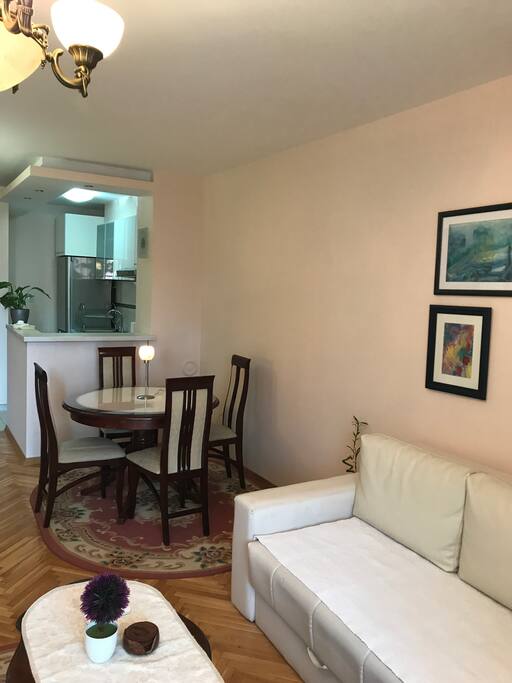 Parquet floor through whole apartment.