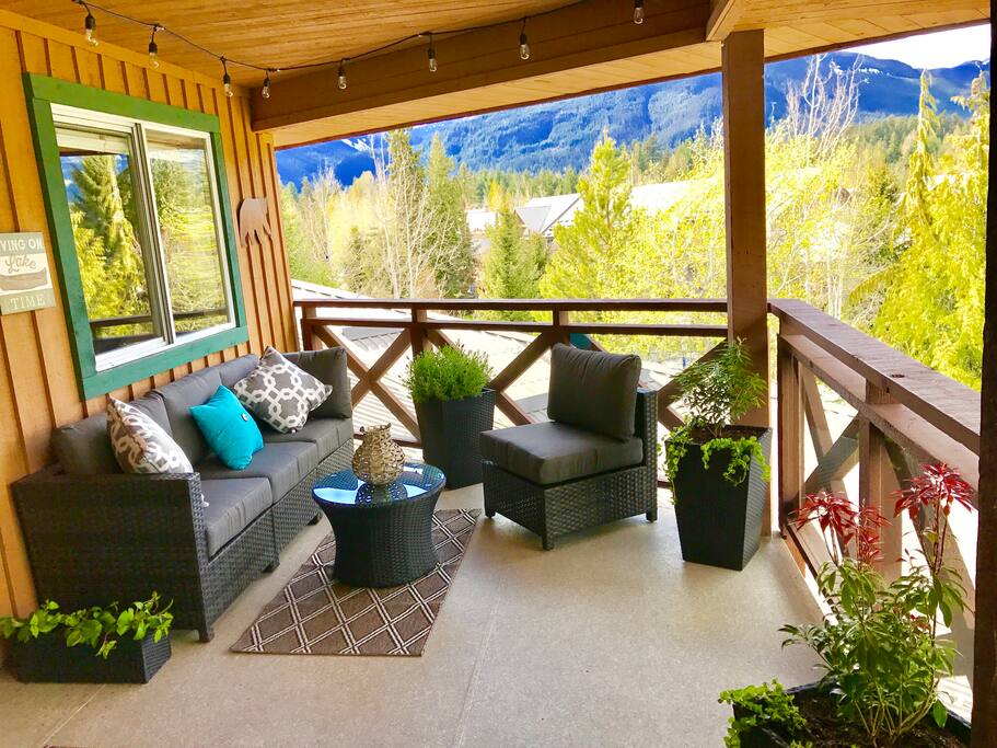 Enjoy your morning coffees looking out to the surrounding mountains.
