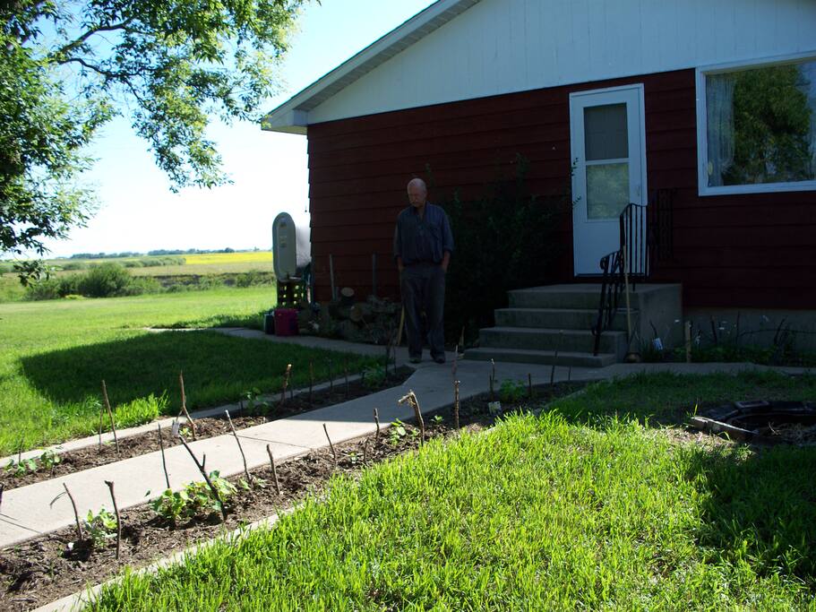 Backdoor view of Creek and Garden Walkway with sitting area under crabapple tree (not shown)