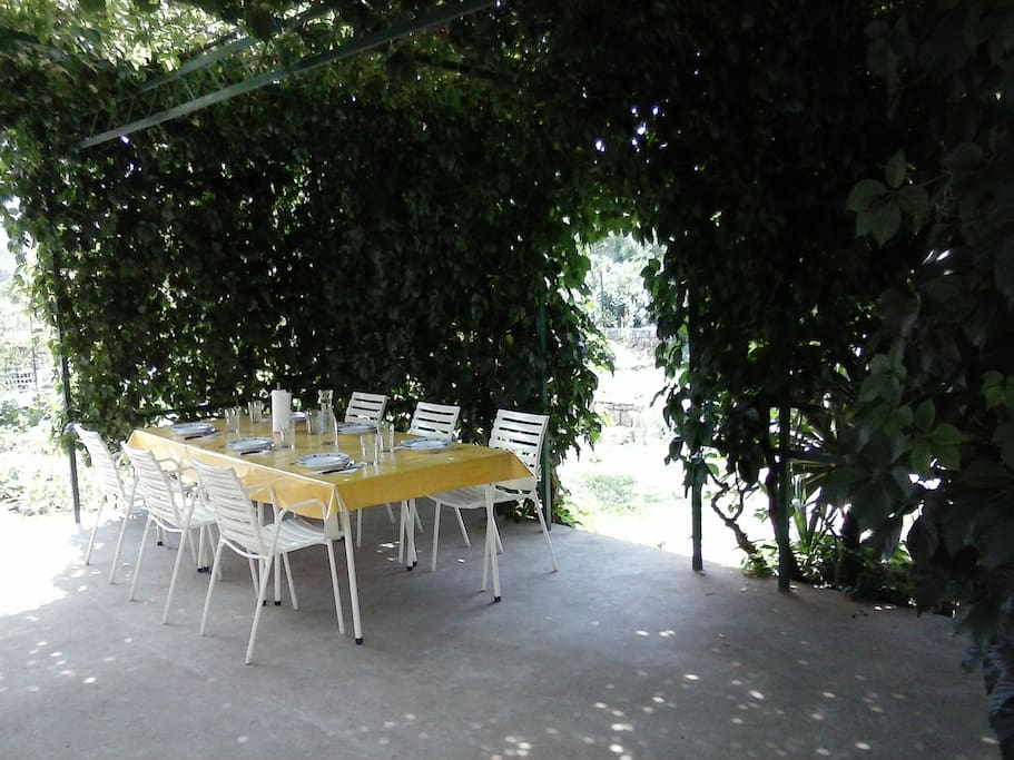 Patio includes table for 6. Extra tables and chairs are available, if needed.