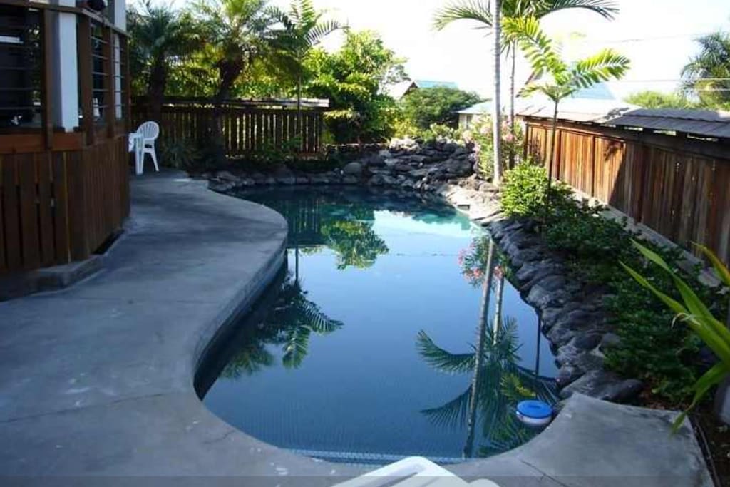 Pool with water feature / waterfall.