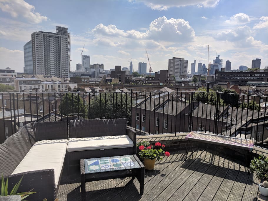 Huge private roof terrace with 360 degree views of London
