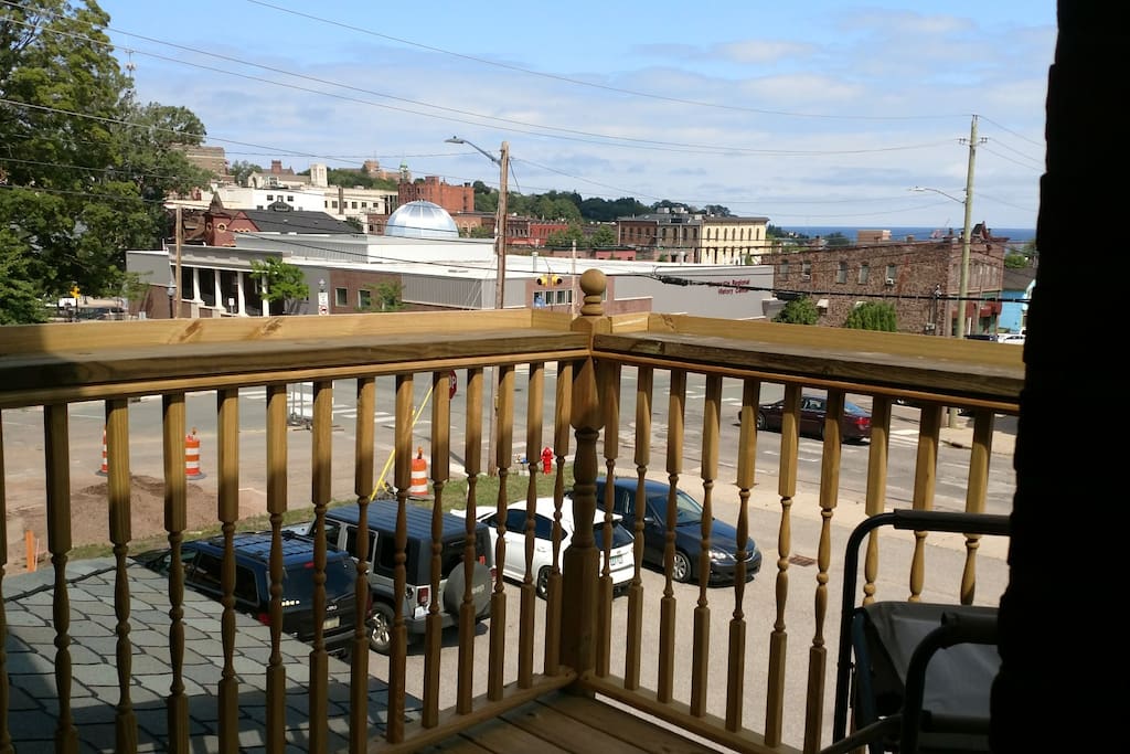 View from the Balcony Towards Downtown Marquette and 1.5 Blocks from Lake Superior
