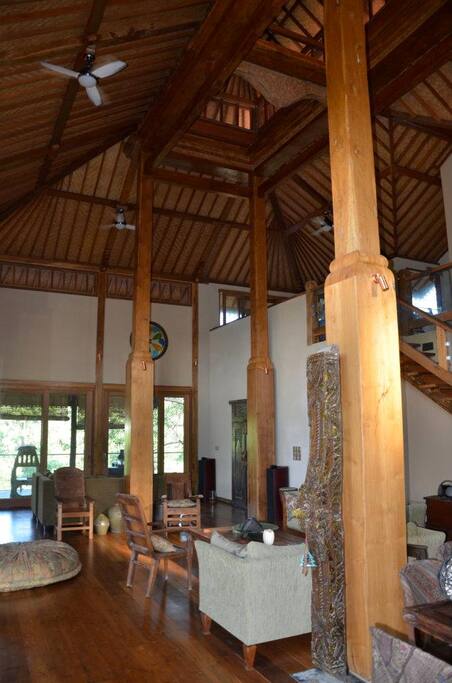 Indoor spaces are protected from 'nature' by screened doors.