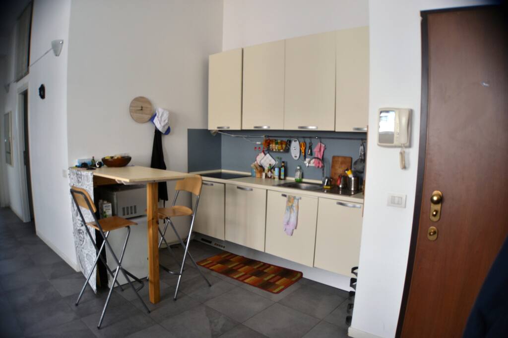 living room with kitchen