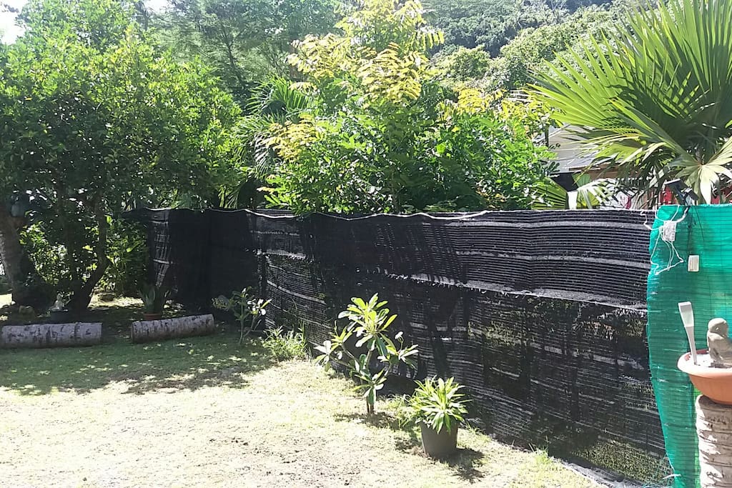 Entrée, séparation entre maison Hanalei et la nôtre