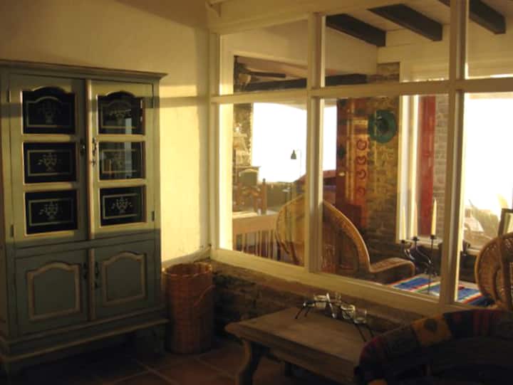 This is the view from one of the 3 bedrooms looking out into the house and to the ocean