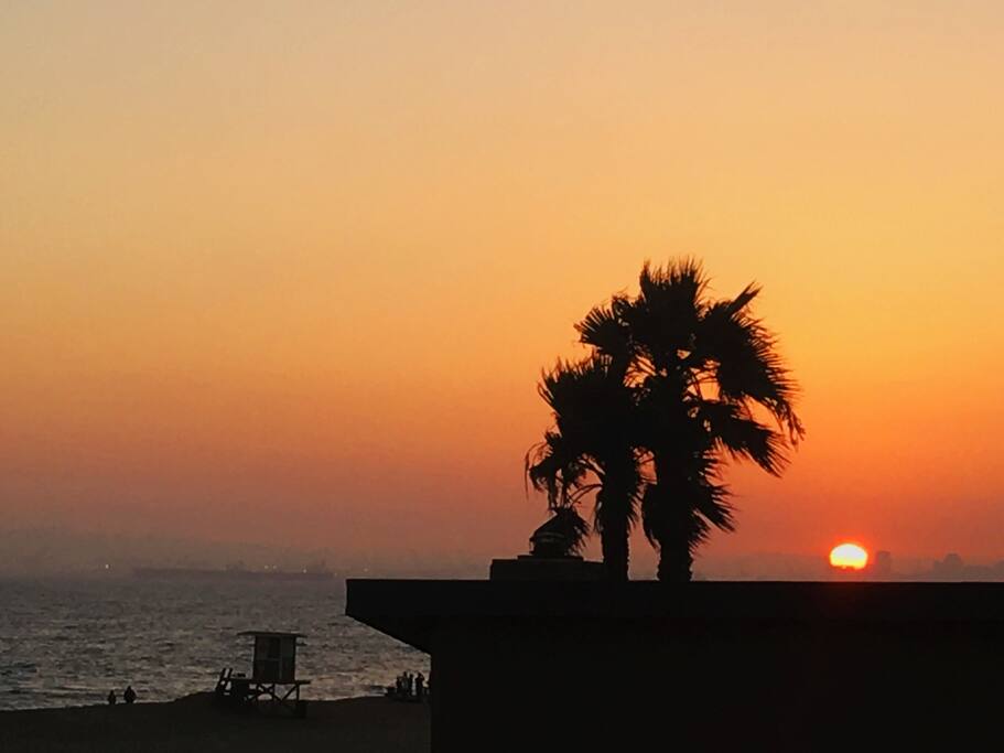 Sunset from the third story balcony.