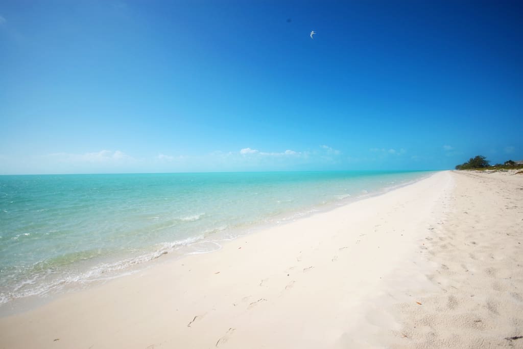 3-mile long beach of white powdery sand