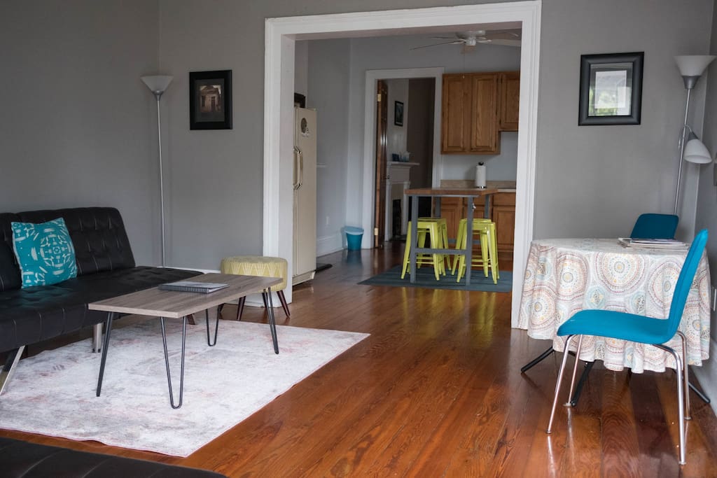 The apartments are identical in the traditional New Orleans shotgun style.