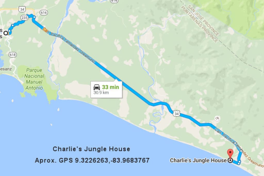 Directions from Quepos