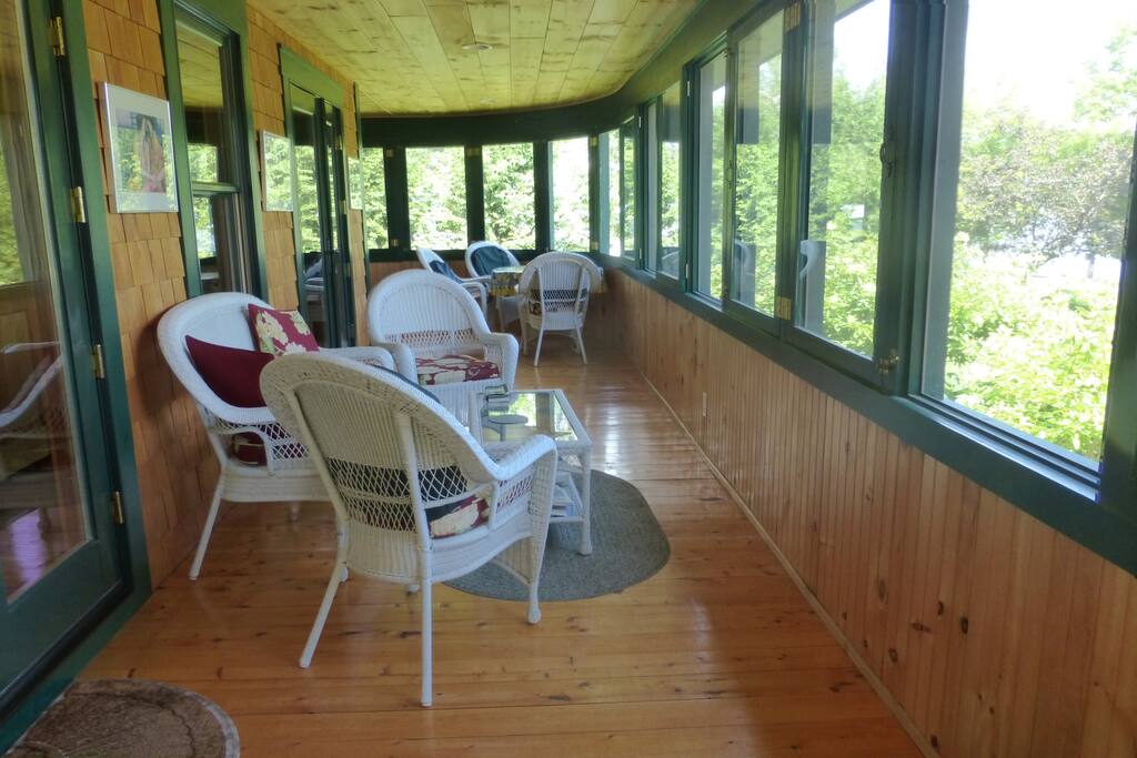 Veranda - great for relaxing, eating, views of lake