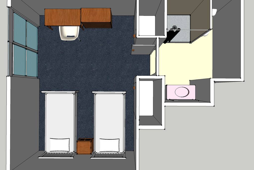 Double Room in Two Single Bed Configuration (Picture Indicative Only)