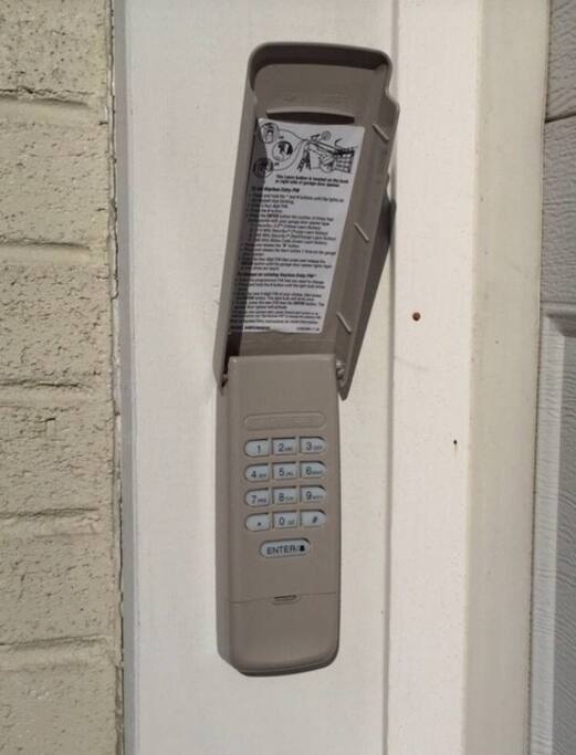 Code will be given to keyless entry.