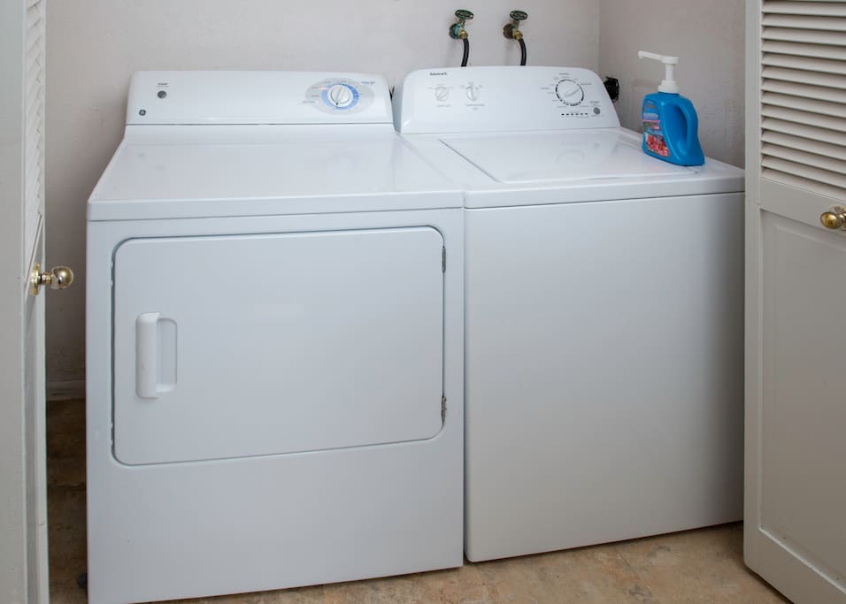 Washer & dryer are located in the garage.