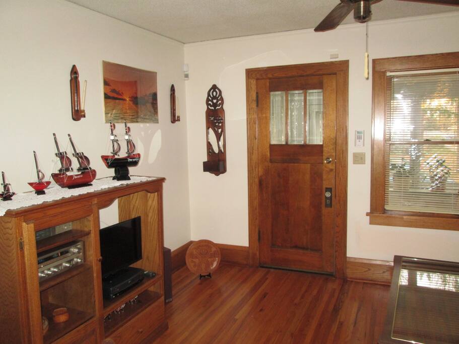 Entertainment center towards front door