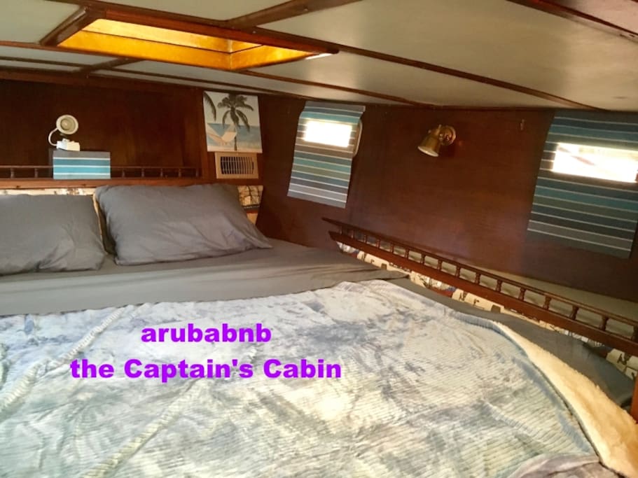 Our largest cabin. Full King bed, low ceiling