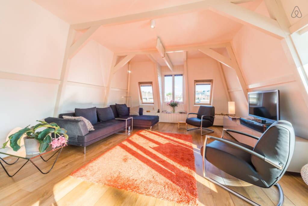 Sit down in the living area and overlook the city