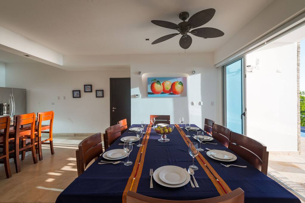 Indoor dining with plenty of seating