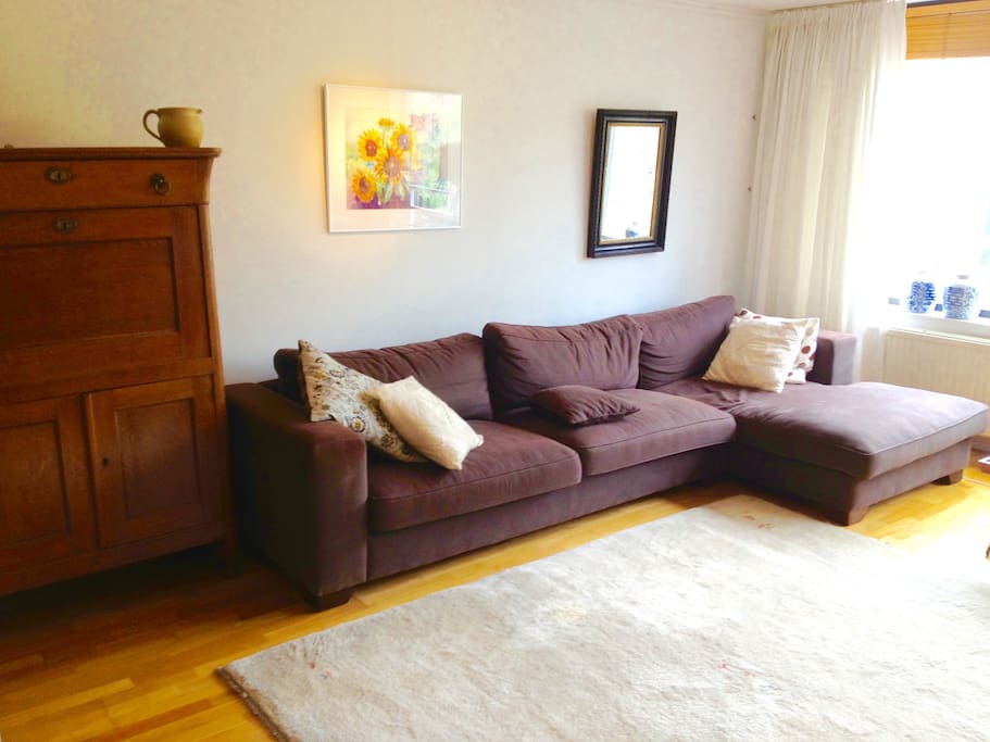 Luxurious couch to chill after a days discovery