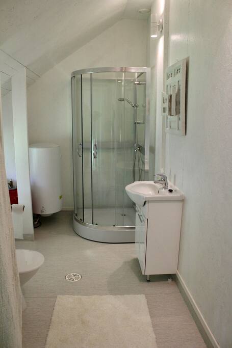 Your bathroom upstairs