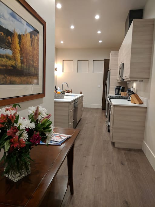 Hallway into Airy Kitchen