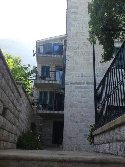View from down street