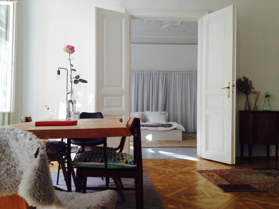 Blick in das Schlafzimmer