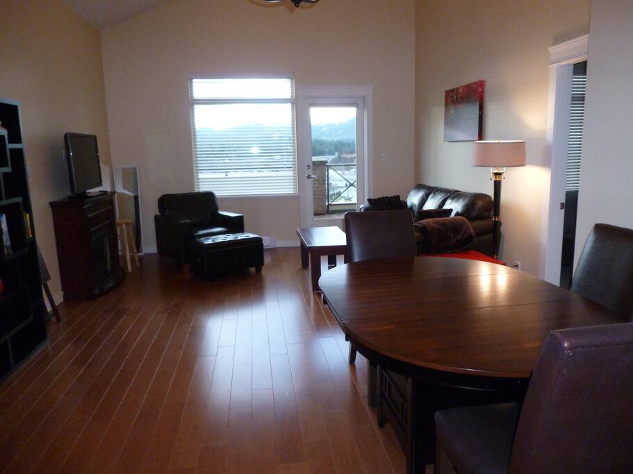 Living room and dining room