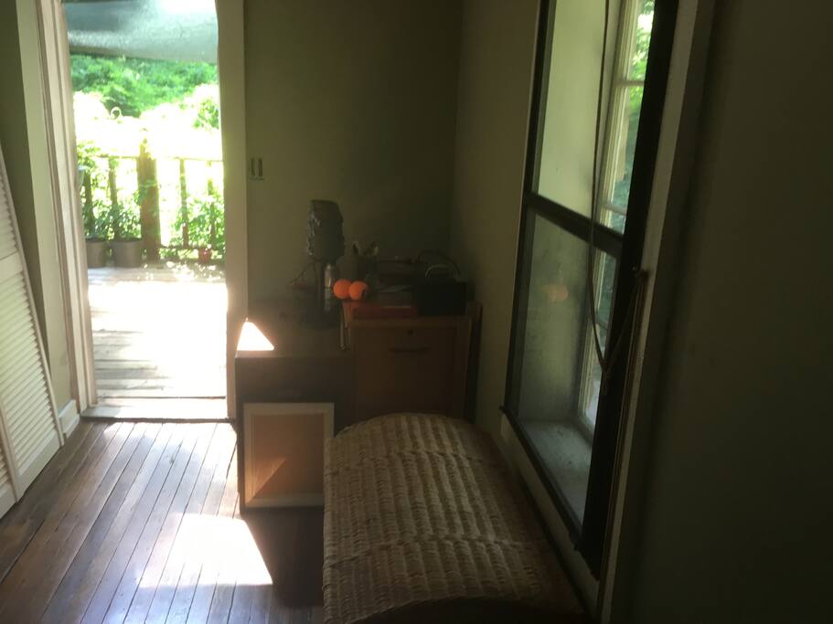 Private deck for smoking or to enjoy the babbling creek