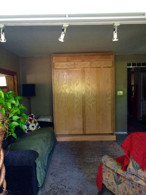 Living room with murphy bed