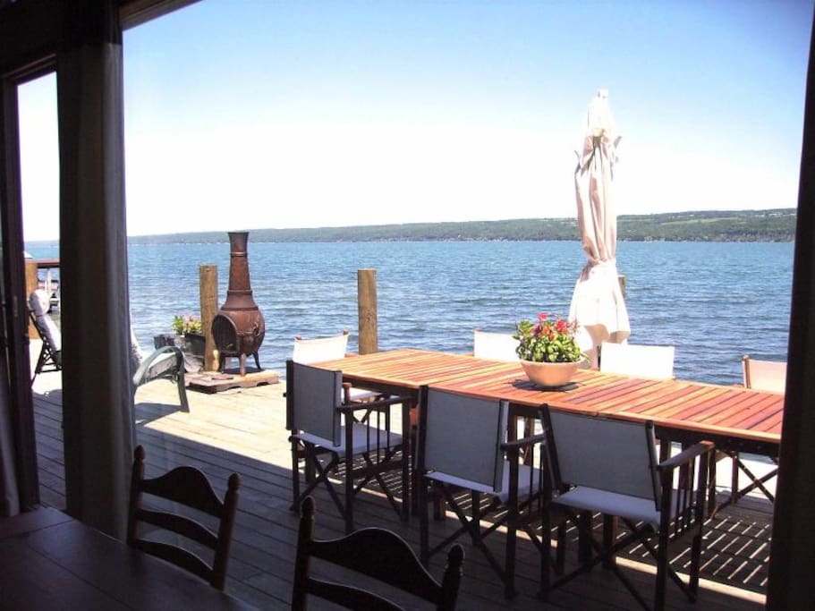 Deck goes out OVER the water!